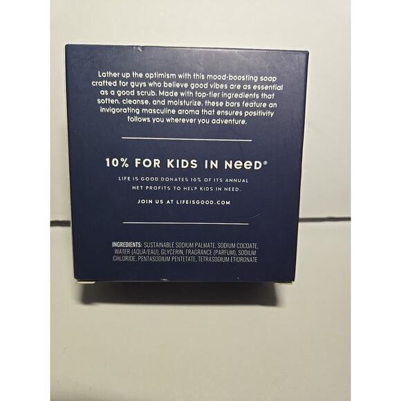 LIFE IS GOOD Men's Bar Soap 3.5 oz - Sunset Amber Scent 3 Bars Made In The USA - Picture 3 of 9